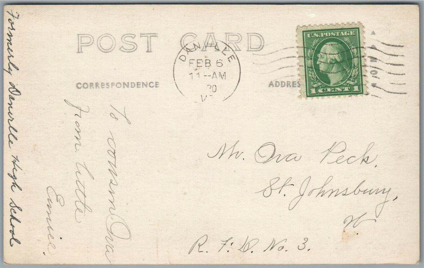 DANVILLE VT PHILLIPS ACADEMY ANTIQUE REAL PHOTO POSTCARD RPPC