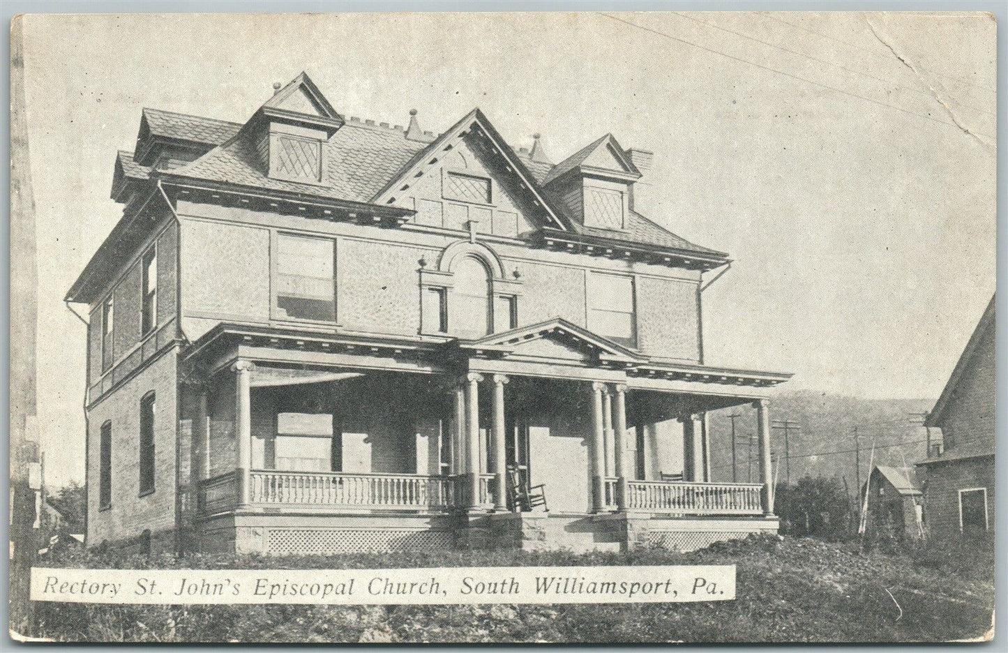 SOUTH WILLIAMSPORT PA RECTORY ST.JOHN'S EPISCOPAL CHURCH ANTIQUE POSTCARD
