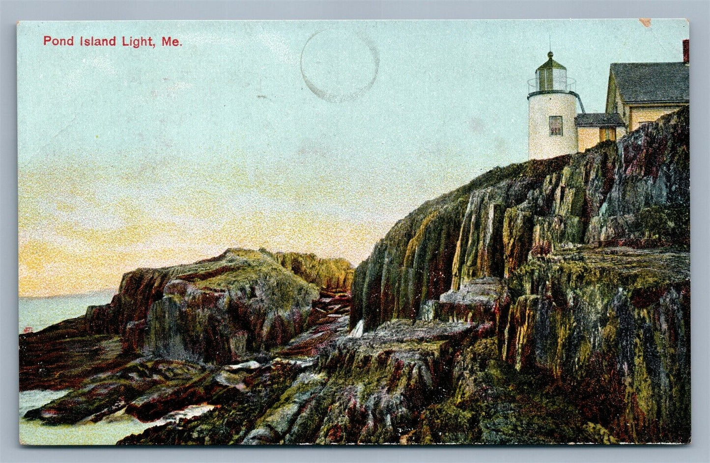 POND ISLAND LIGHT HOUSE ME ANTIQUE POSTCARD