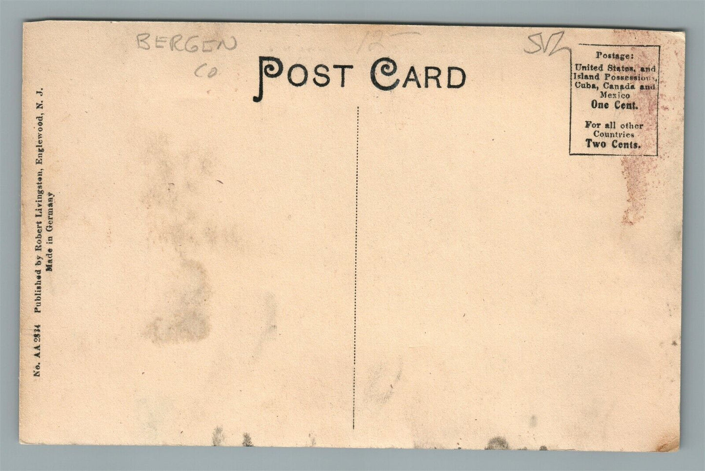 ENGLEWOOD NJ WEST SIDE PRESBYTERIAN CHURCH ANTIQUE POSTCARD