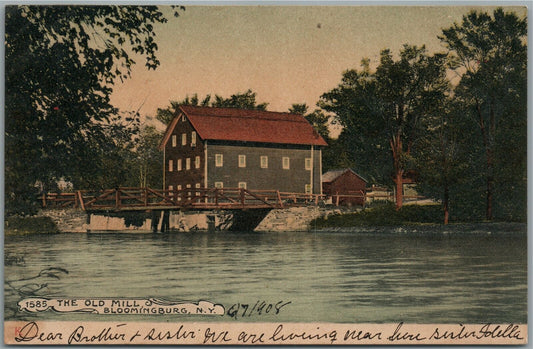 BLOOMINGBURG NY OLD MILL ANTIQUE POSTCARD