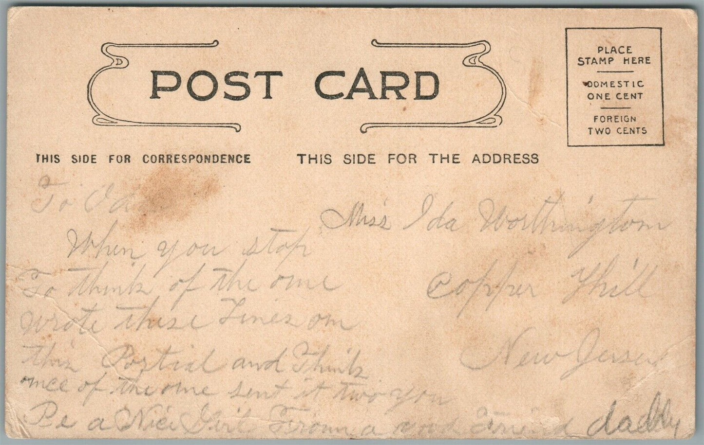 RINGOES NJ LAFAYETTE HEADQUARTERS ANTIQUE POSTCARD