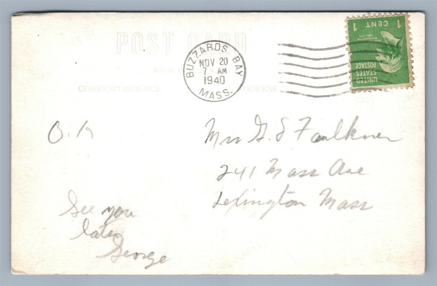 PATUISSET MA 1940 VINTAGE REAL PHOTO POSTCARD RPPC