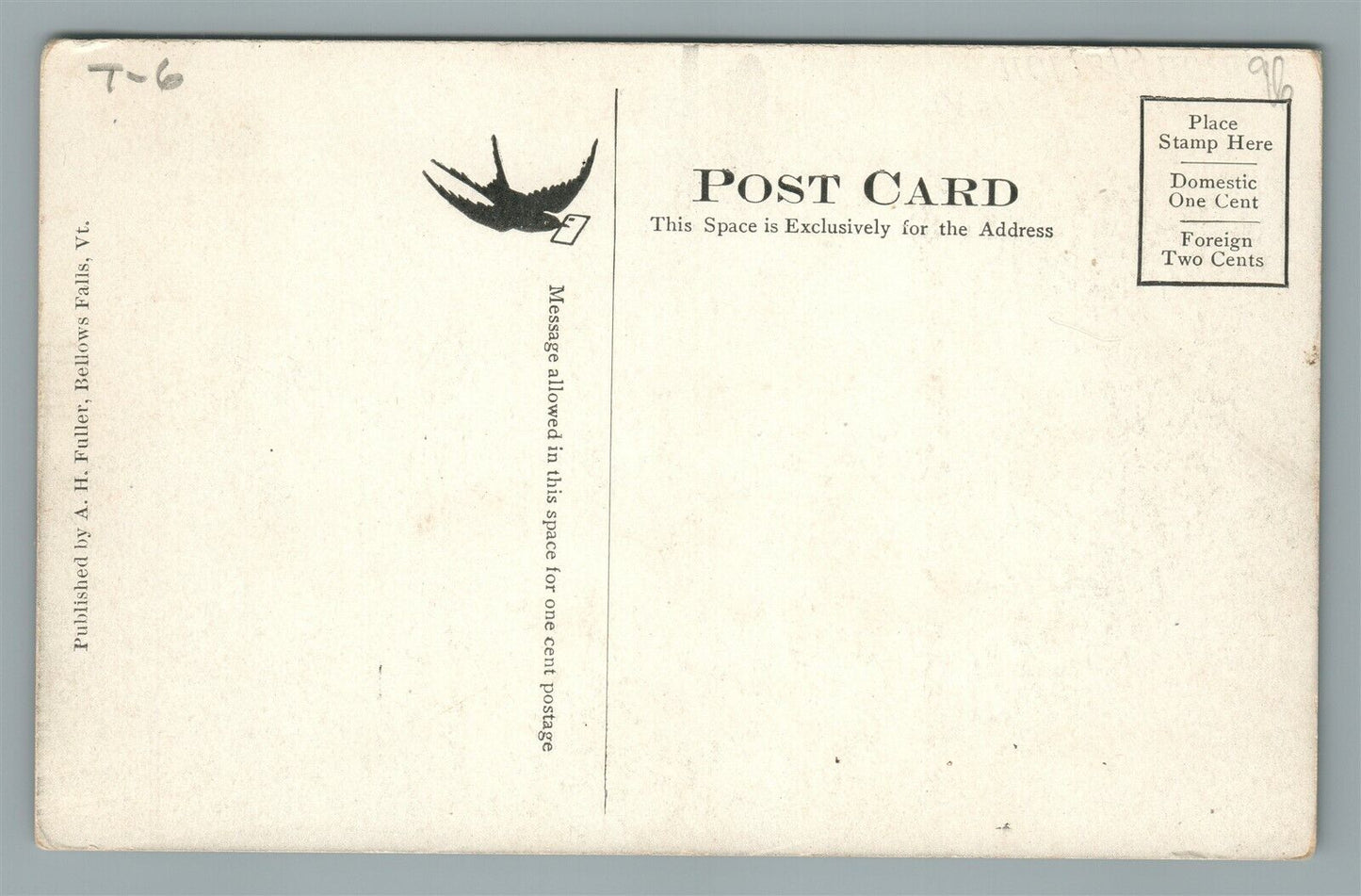 BELLOWS FALLS VT RAILWAY STATION RAILROAD DEPOT ANTIQUE POSTCARD