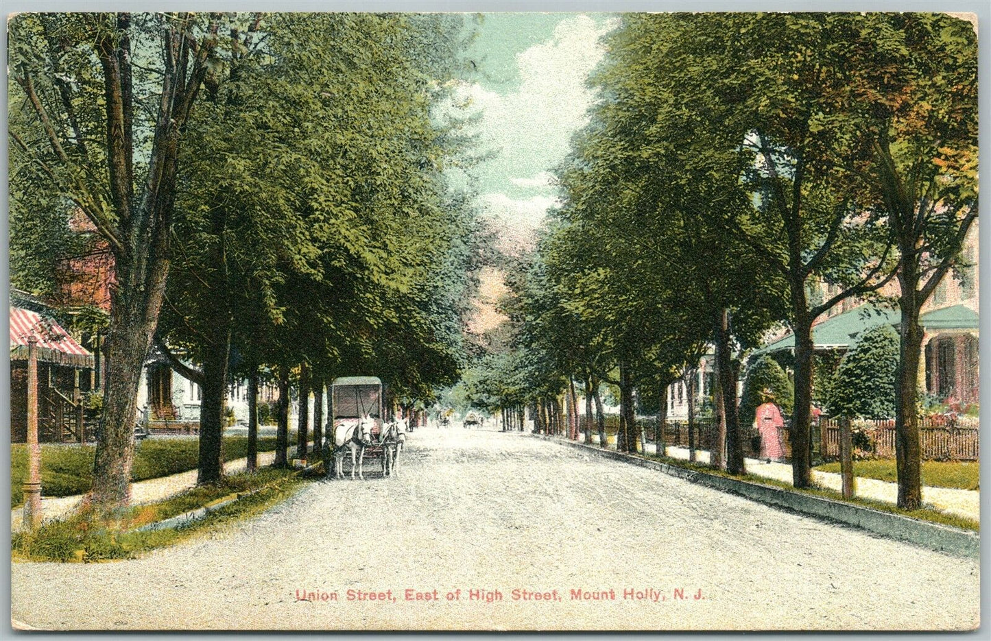 MOUNT HOLLY NJ UNION STREET ANTIQUE POSTCARD
