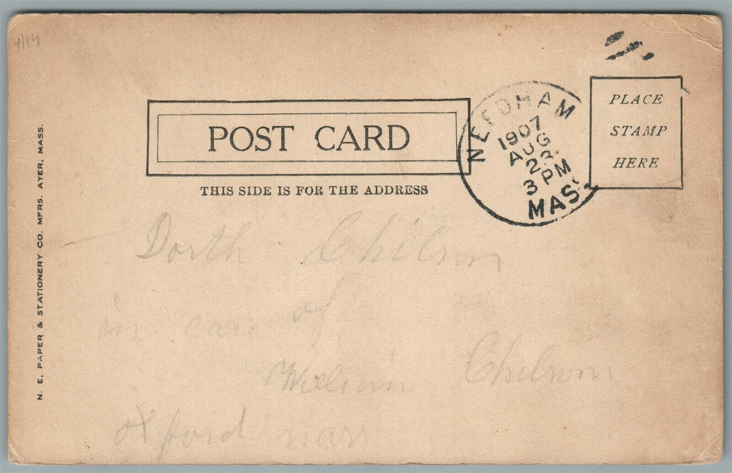 HIGHLANDVILLE MA AVERY PRIMARY SCHOOL ANTIQUE POSTCARD