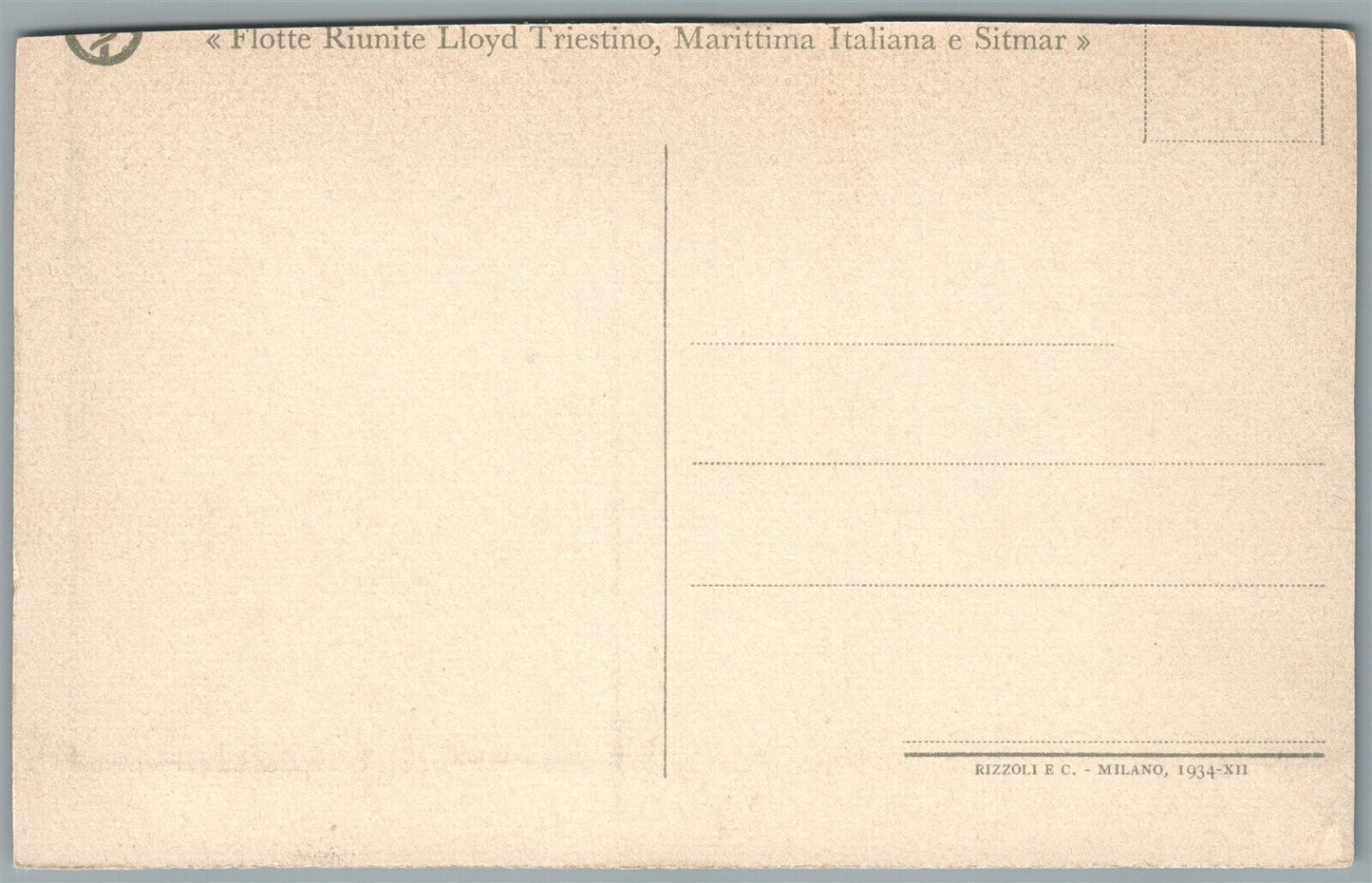 SHIP LLOYD TRIESTINO ANTIQUE POSTCARD