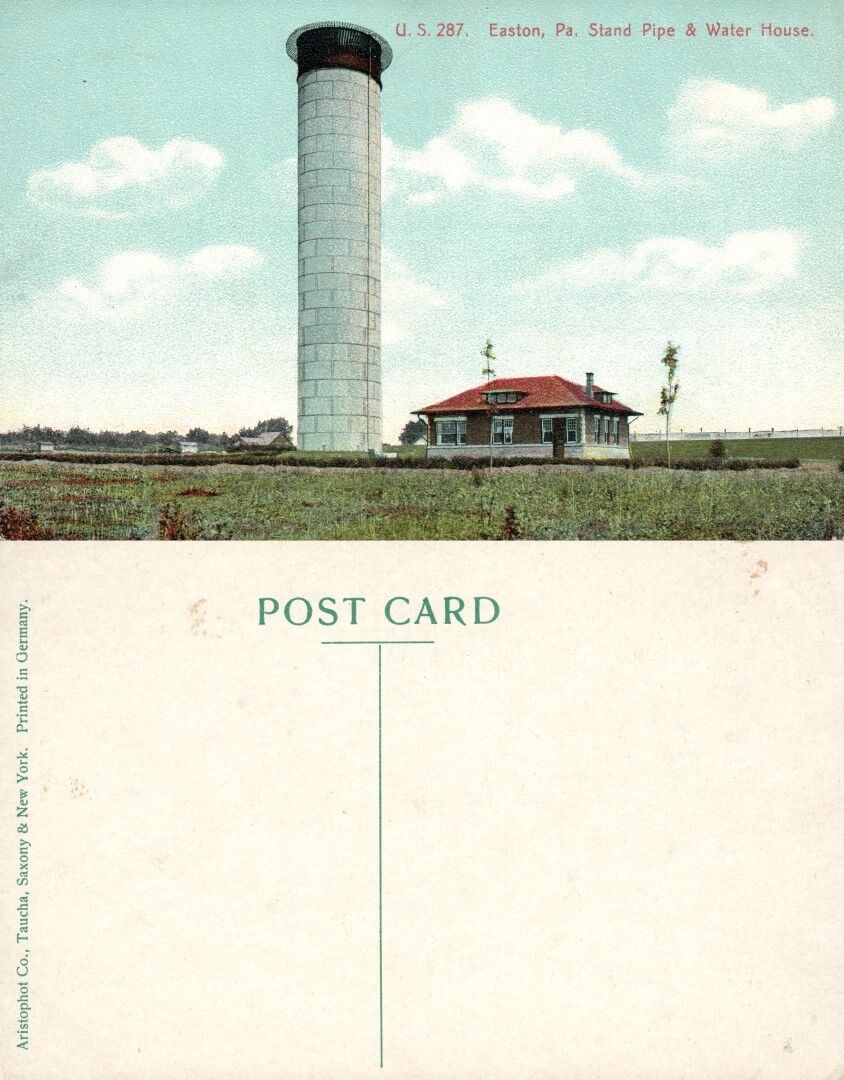 EASTON PA STAND PIPE & WATER HOUSE ANTIQUE POSTCARD