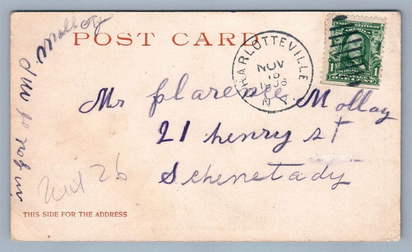 LEAVENWORTH KS DELAWARE STREET ANTIQUE POSTCARD