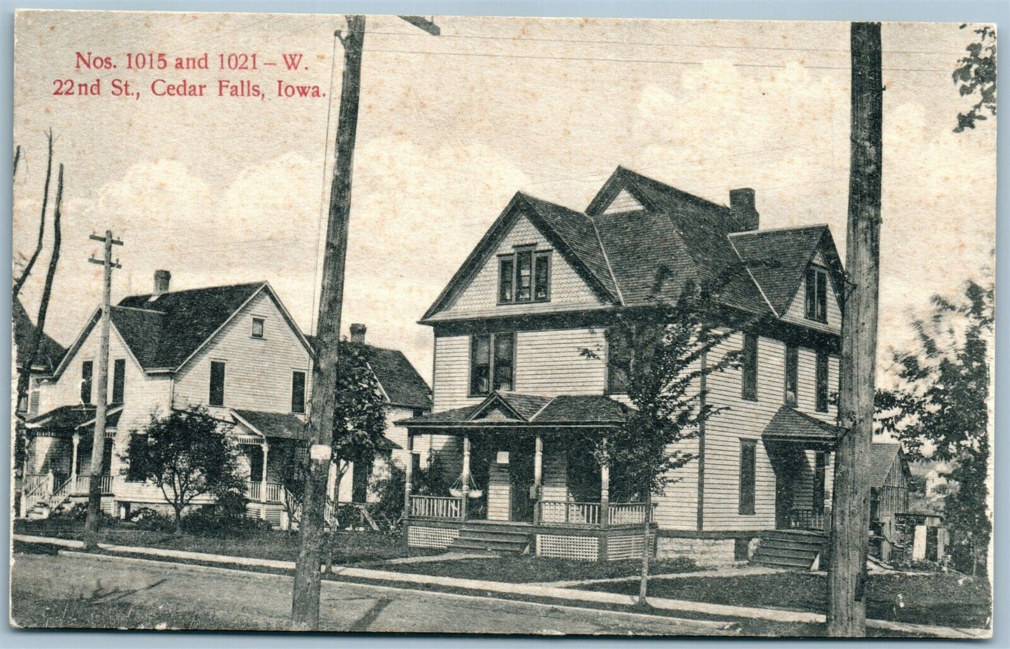 CEDAR FALLS IA W. 22nd STREET ANTIQUE POSTCARD