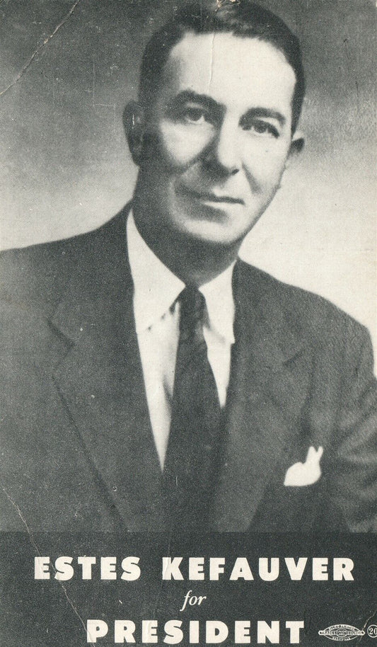 ESTES KEFAUVER FOR PRESIDENT VINTAGE PATRIOTIC POSTCARD