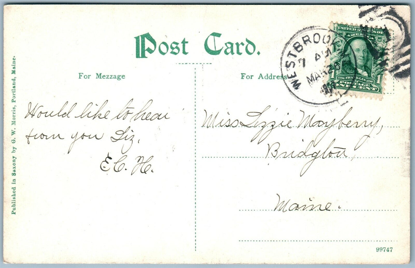 NORTHPORT ME THE WAQUOIT ANTIQUE POSTCARD