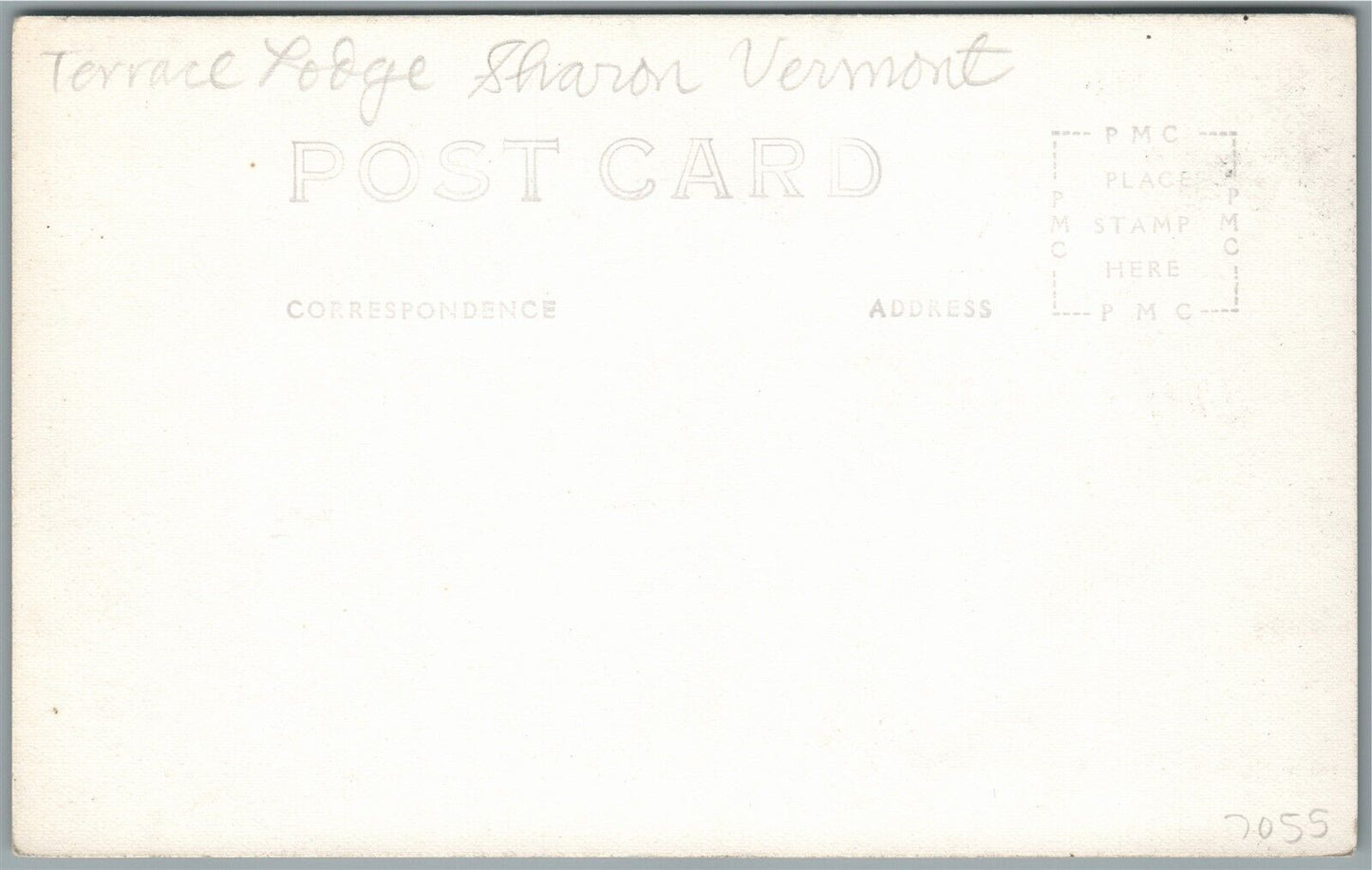 SHARON VT TERRACE LODGE ANTIQUE REAL PHOTO POSTCARD RPPC