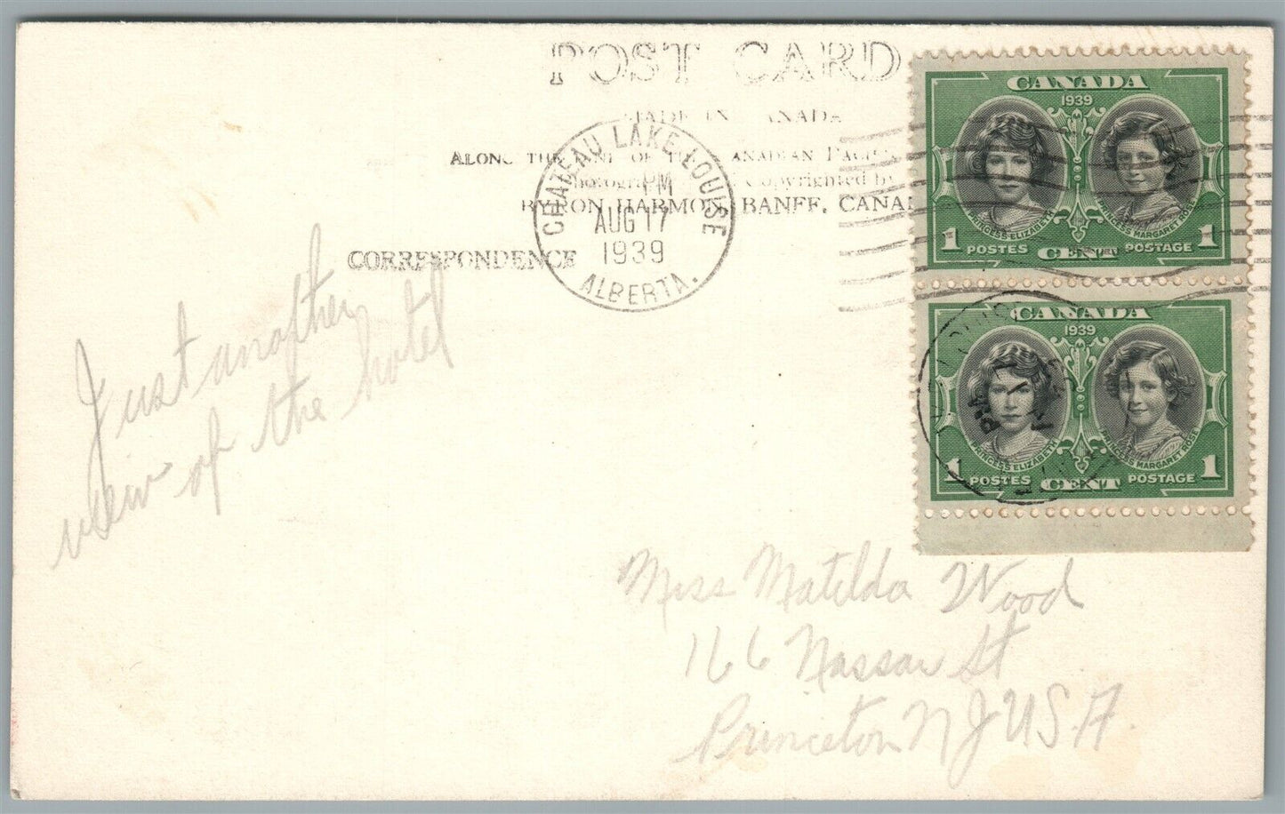 CANADA BANFF SPRINGS HOTEL from GOLF COURSE VINTAGE REAL PHOTO POSTCARD RPPC