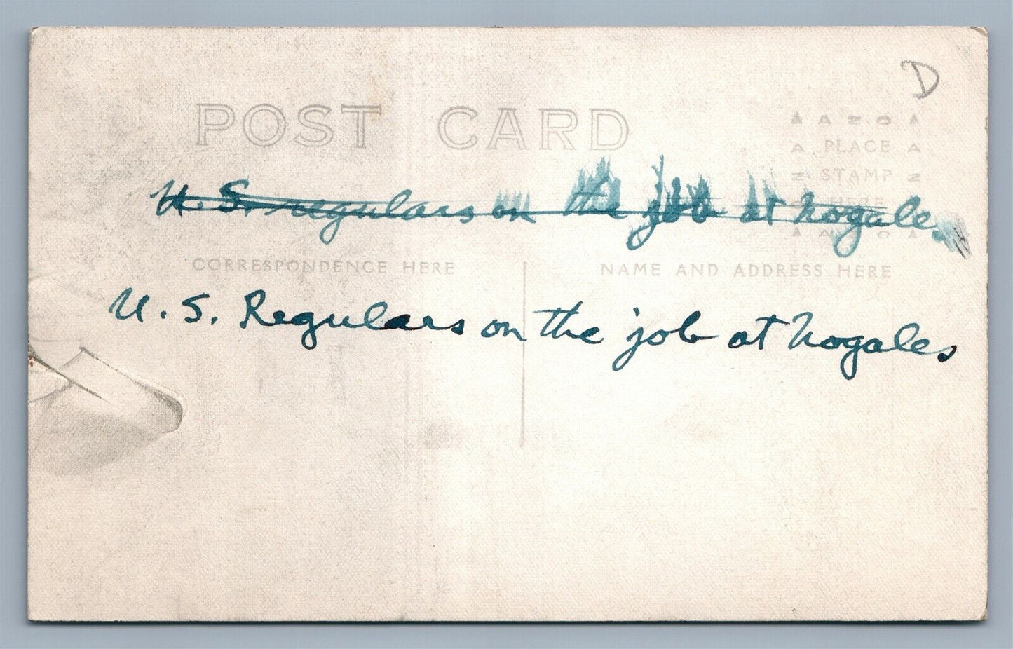 US ARMY SOLDIERS GETTING THE RANGE WWI ANTIQUE REAL PHOTO POSTCARD RPPC