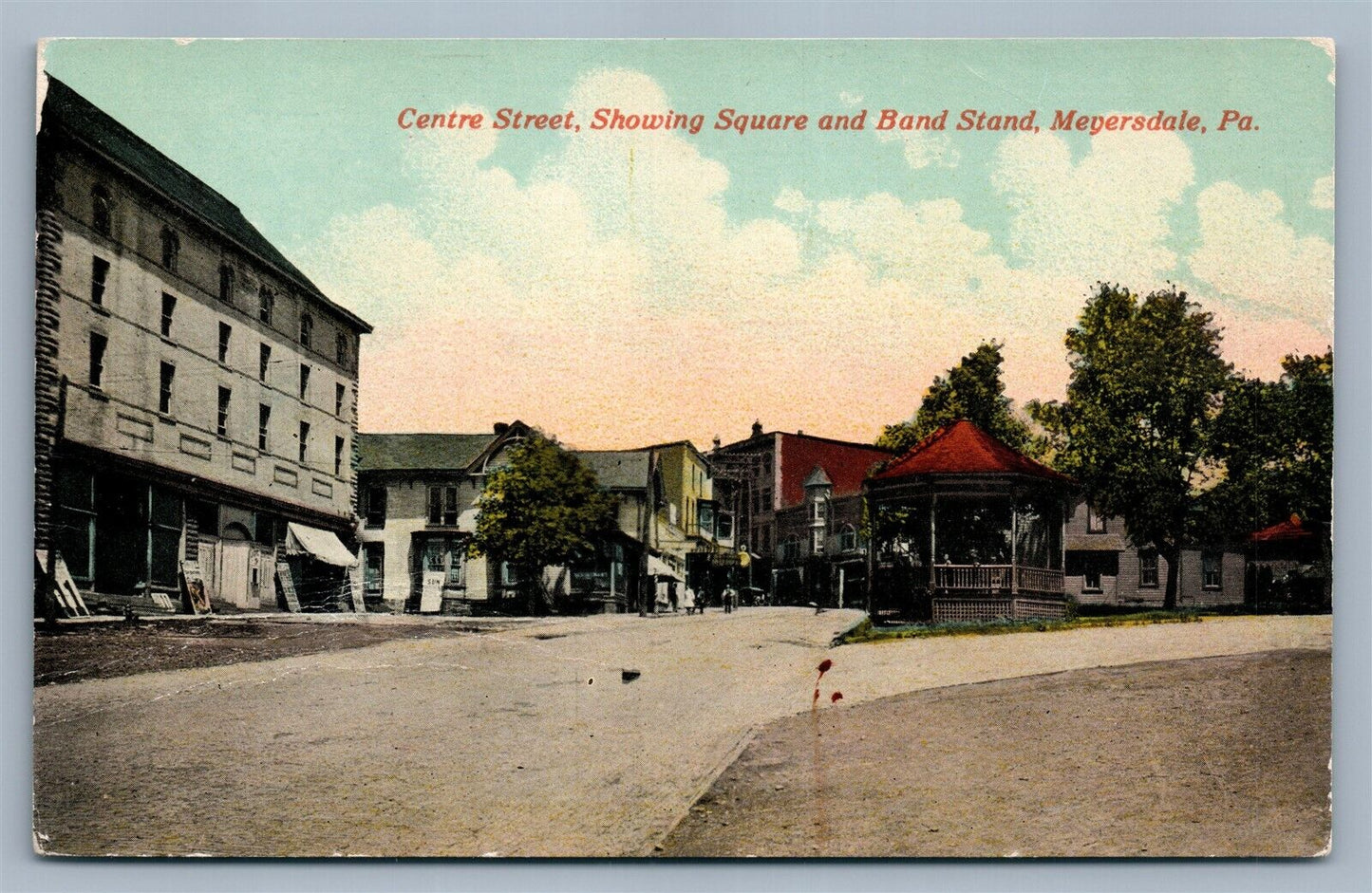 MEYERSDALE PA CENTRE STREET ANTIQUE POSTCARD
