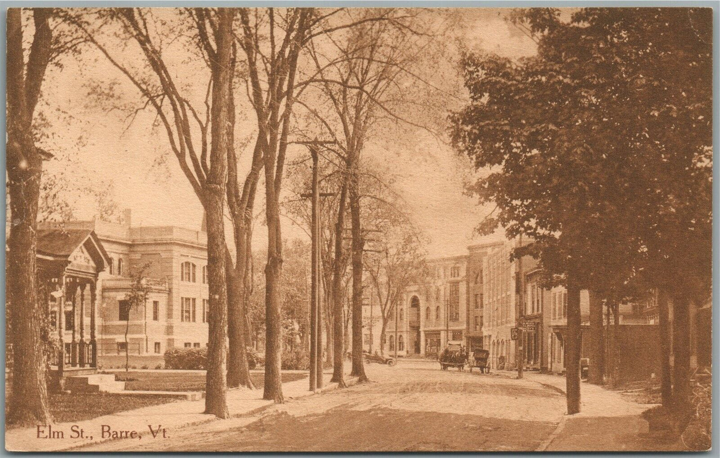 BARRE VT ELM STR. ANTIQUE POSTCARD