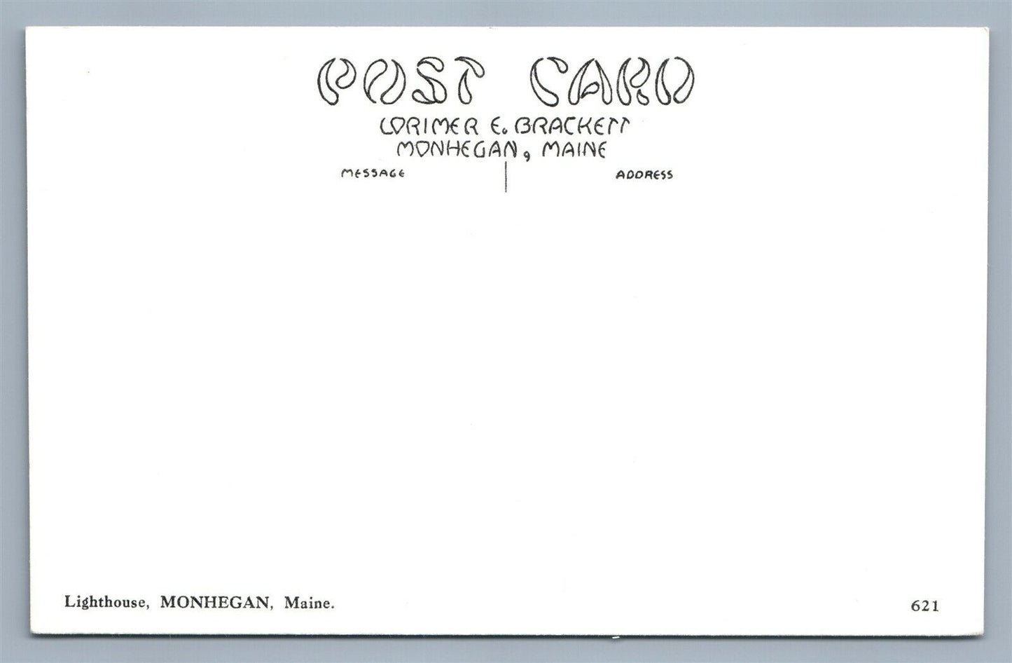 MONHEGAN ME LIGHTHOUSE VINTAGE REAL PHOTO POSTCARD RPPC