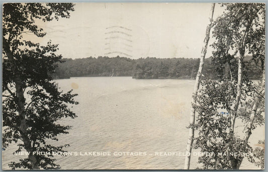 READFIELD DEPOT ME VIEW FROM DIXON'S COTTAGES VINTAGE REAL PHOTO POSTCARD RPPC