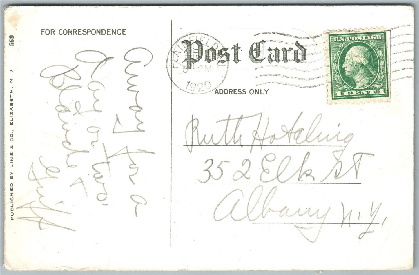 PLAINFIELD NJ NORTH AVENUE 1920 ANTIQUE POSTCARD COURIER NEWS BUILDINGS PARK AVE