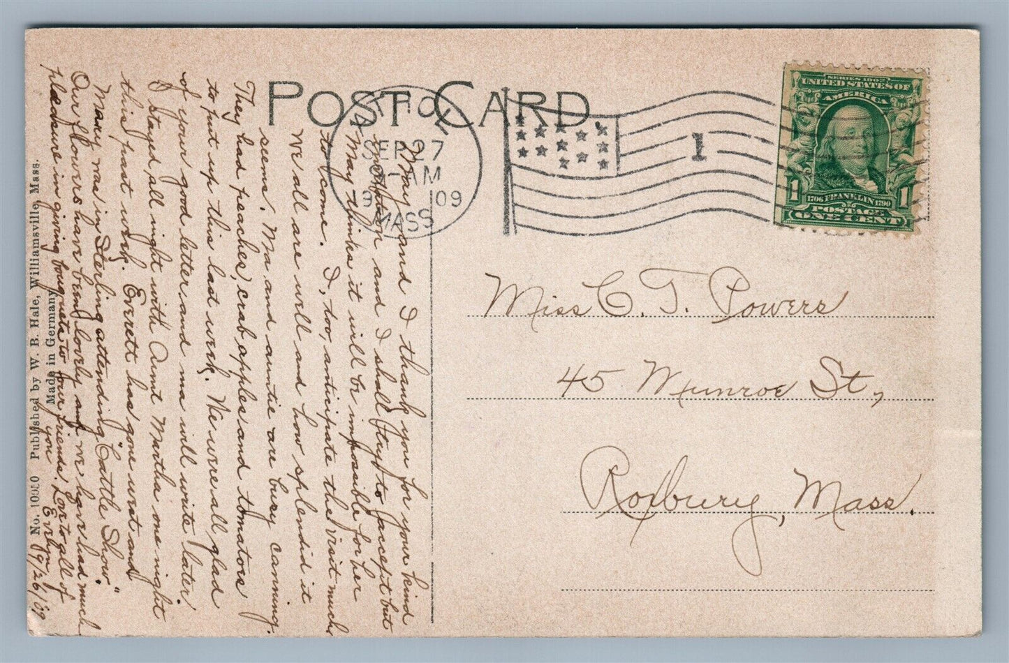 B. & M. RAILROAD AROUND A CURVE ANTIQUE POSTCARD