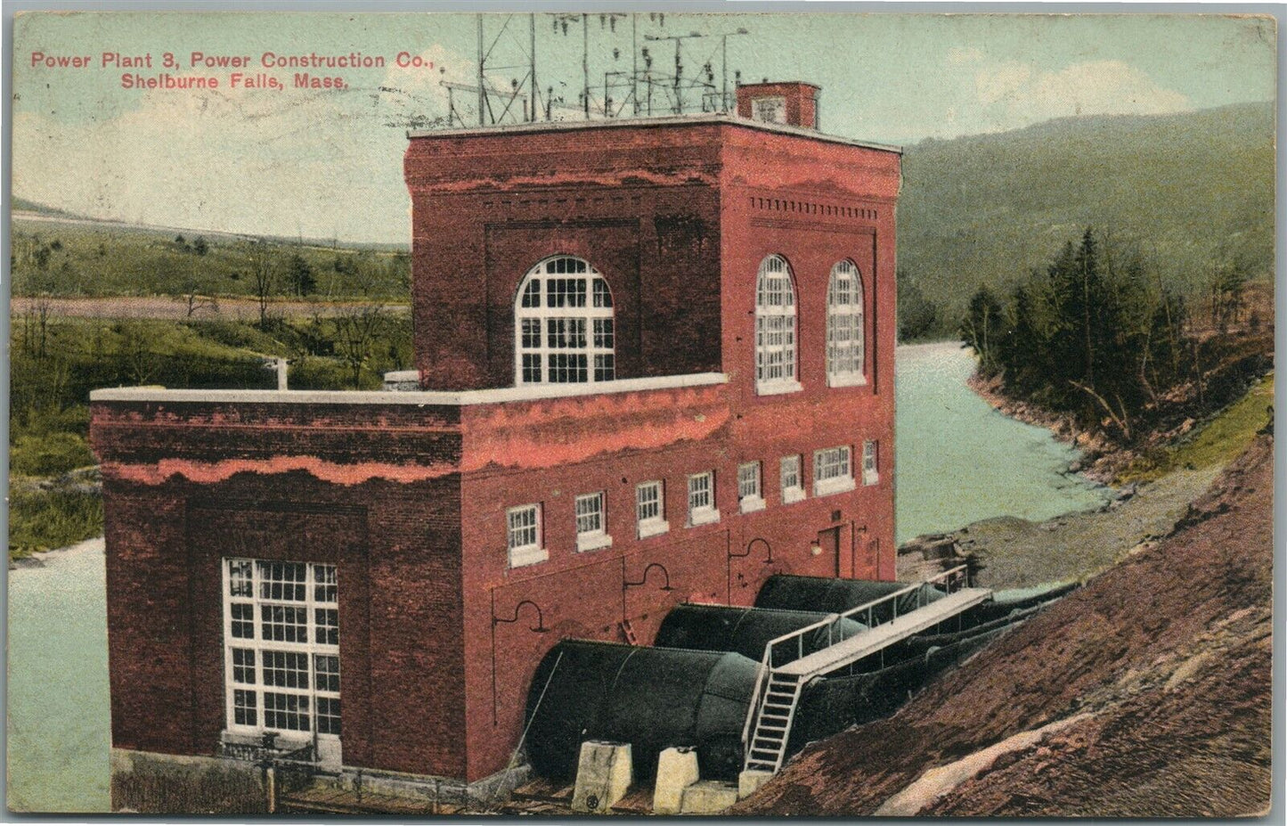 SHELBURNE FALLS MA POWER PLANT ANTIQUE POSTCARD