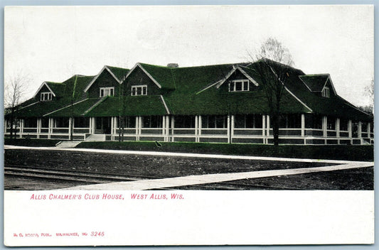 WEST ALLIS WI CHALMER'S CLUB HOUSE ANTIQUE POSTCARD