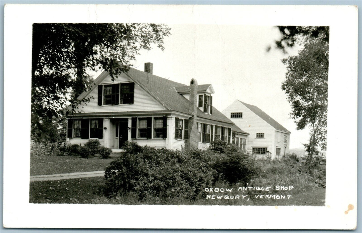 NEWBURY VT OXBOW ANTIQUE SHOP VINTAGE REAL PHOTO POSTCARD RPPC
