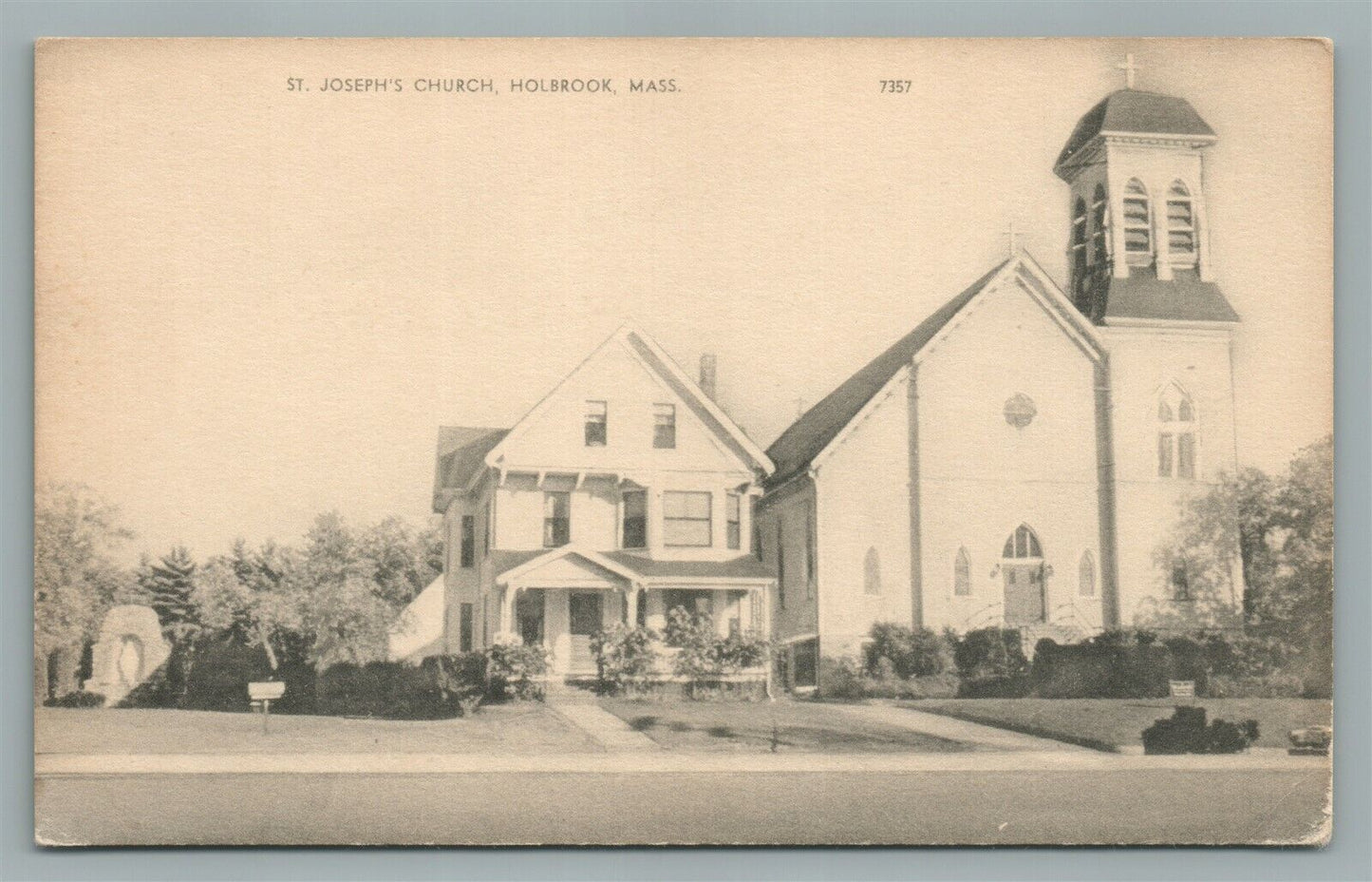 HOLBROOK MA ST/JOSEPH'S CHURCH ANTIQUE POSTCARD