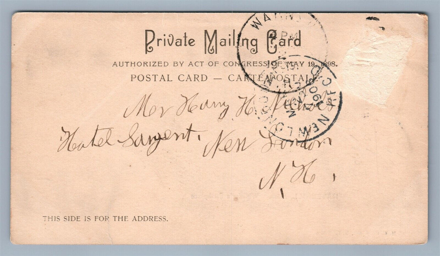 HAVERHILL MA WHITTIER'S BIRTHPLACE UNDIVIDED ANTIQUE POSTCARD PRIVATE MAILING