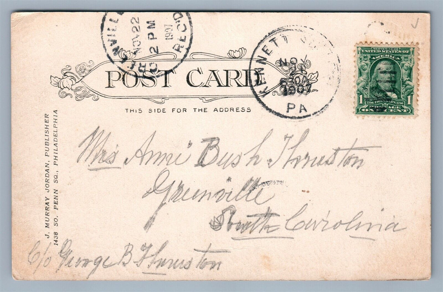 KENNET SQUARE PA FRIEND'S BOARDING HOME ANTIQUE POSTCARD