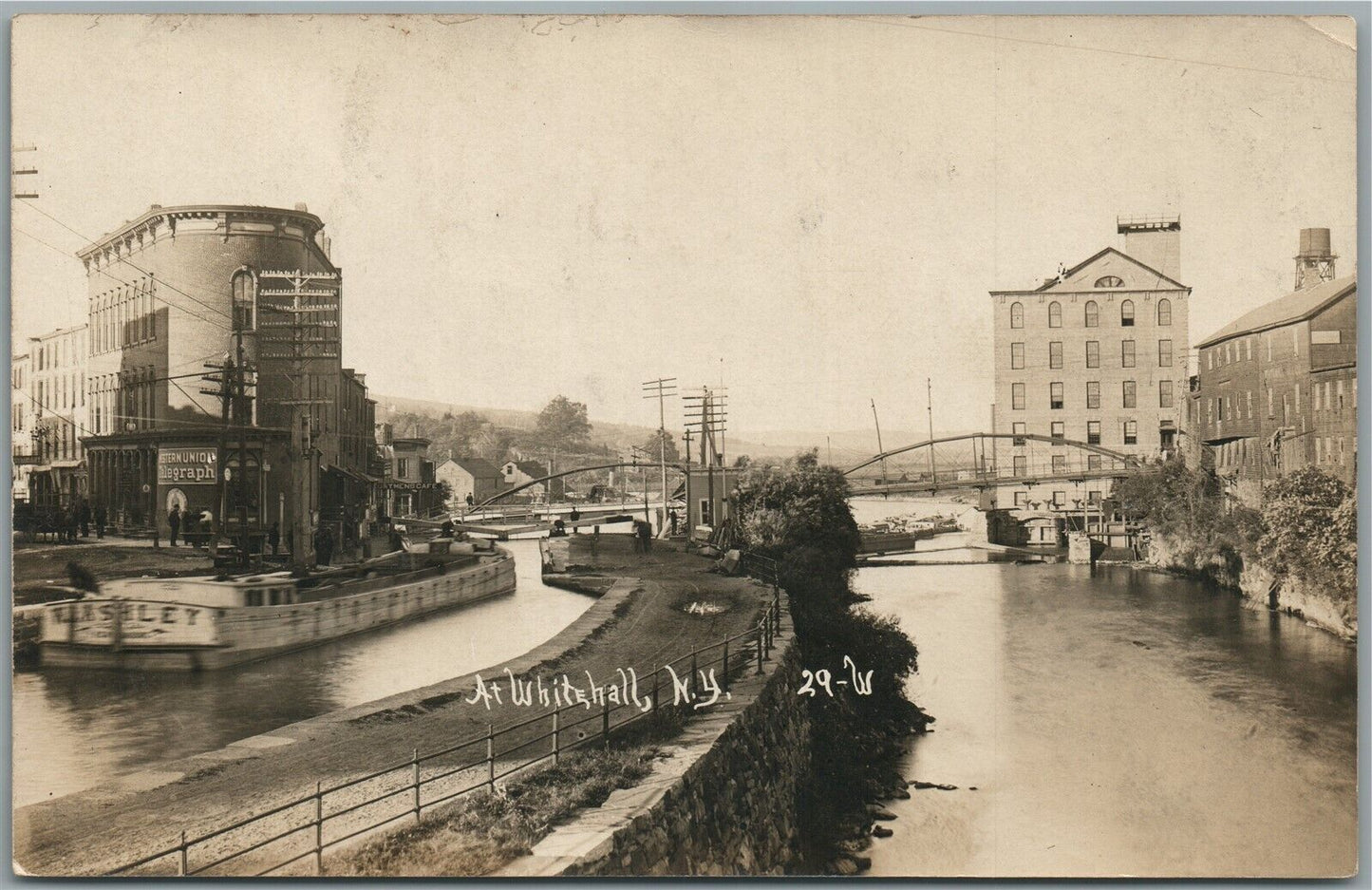 WHITEHALL NY ANTIQUE REAL PHOTO POSTCARD RPPC
