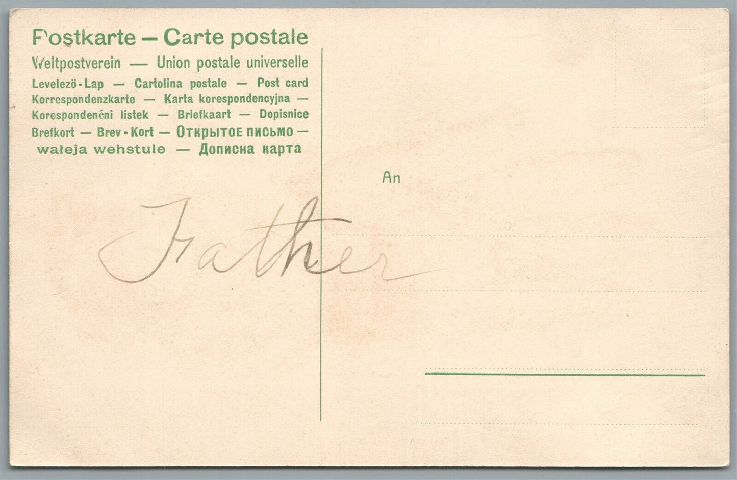 CAT in GLOVE ANTIQUE POSTCARD