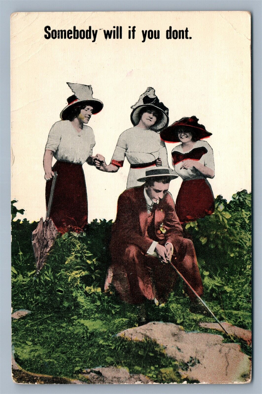 AUBURN IN POST CARD WHOLESALE CO. ADVERTISING ANTIQUE COMIC POSTCARD