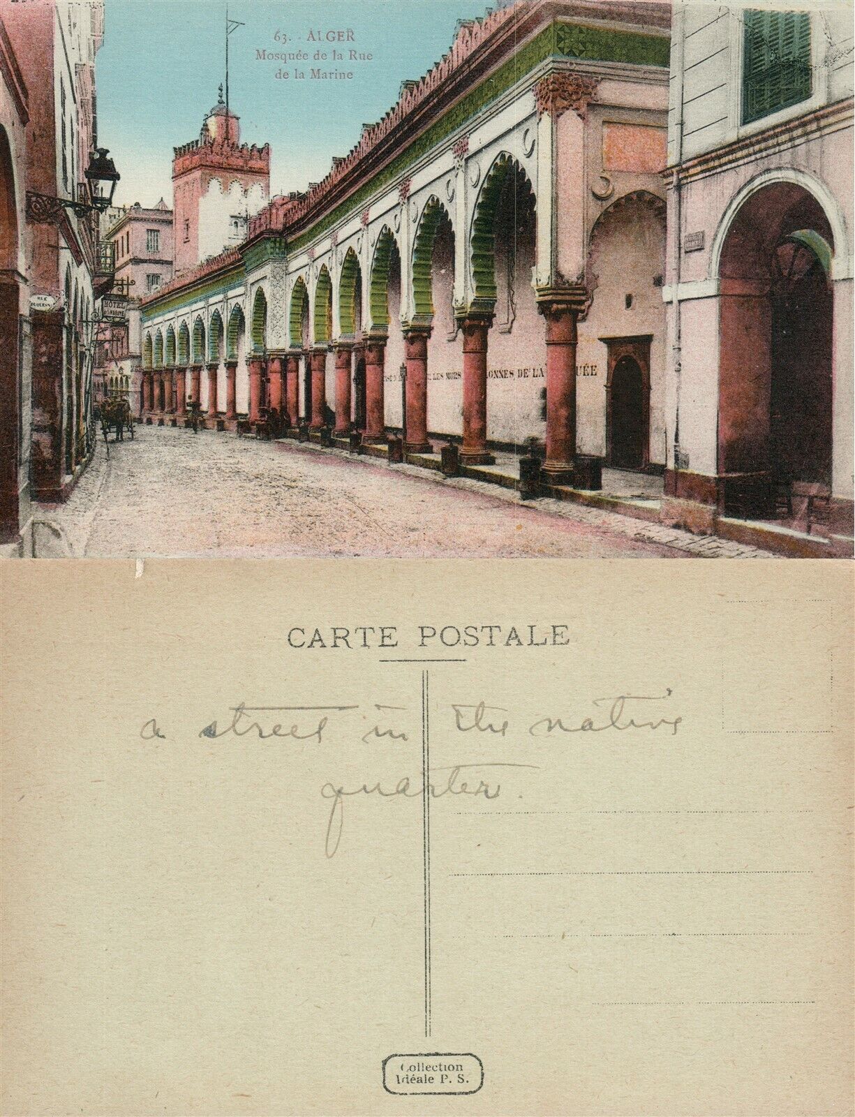 MOSQUE DE LA RUE DE LA MARINE ALGERIA ANTIQUE POSTCARD