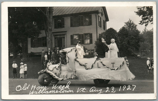WILLIAMSTOWN VT OLD HOME WEEK AUGUST 1927 ANTIQUE REAL PHOTO POSTCARD RPPC