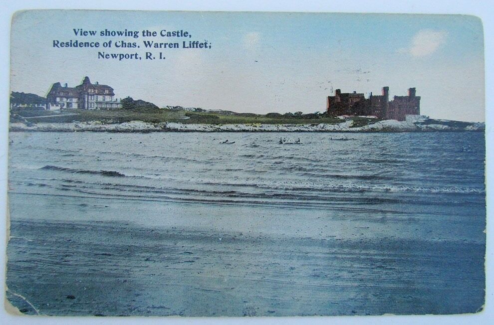 VINTAGE 1915 POSTCARD - THE CASTLE RESIDENCE OF CHAS.WARREN LIFFET NEWPORT RI
