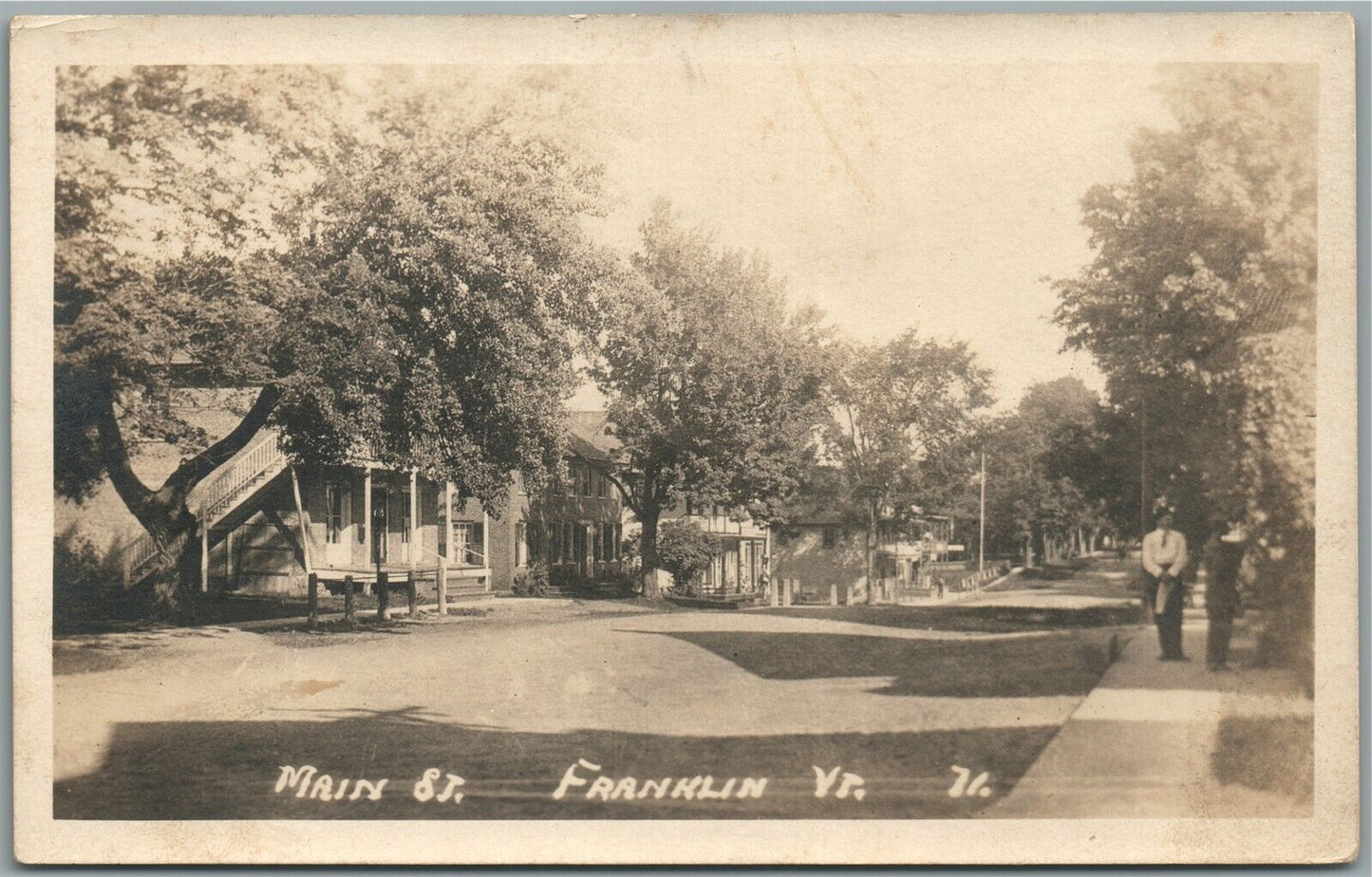 FRANKLIN VT MAIN STREET ANTIQUE REAL PHOTO POSTCARD RPPC
