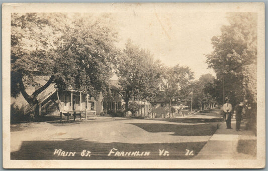 FRANKLIN VT MAIN STREET ANTIQUE REAL PHOTO POSTCARD RPPC