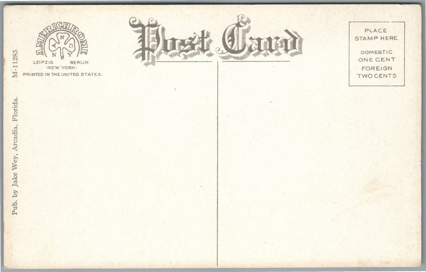 ARCADIA FL WEST OAK STREET ANTIQUE POSTCARD