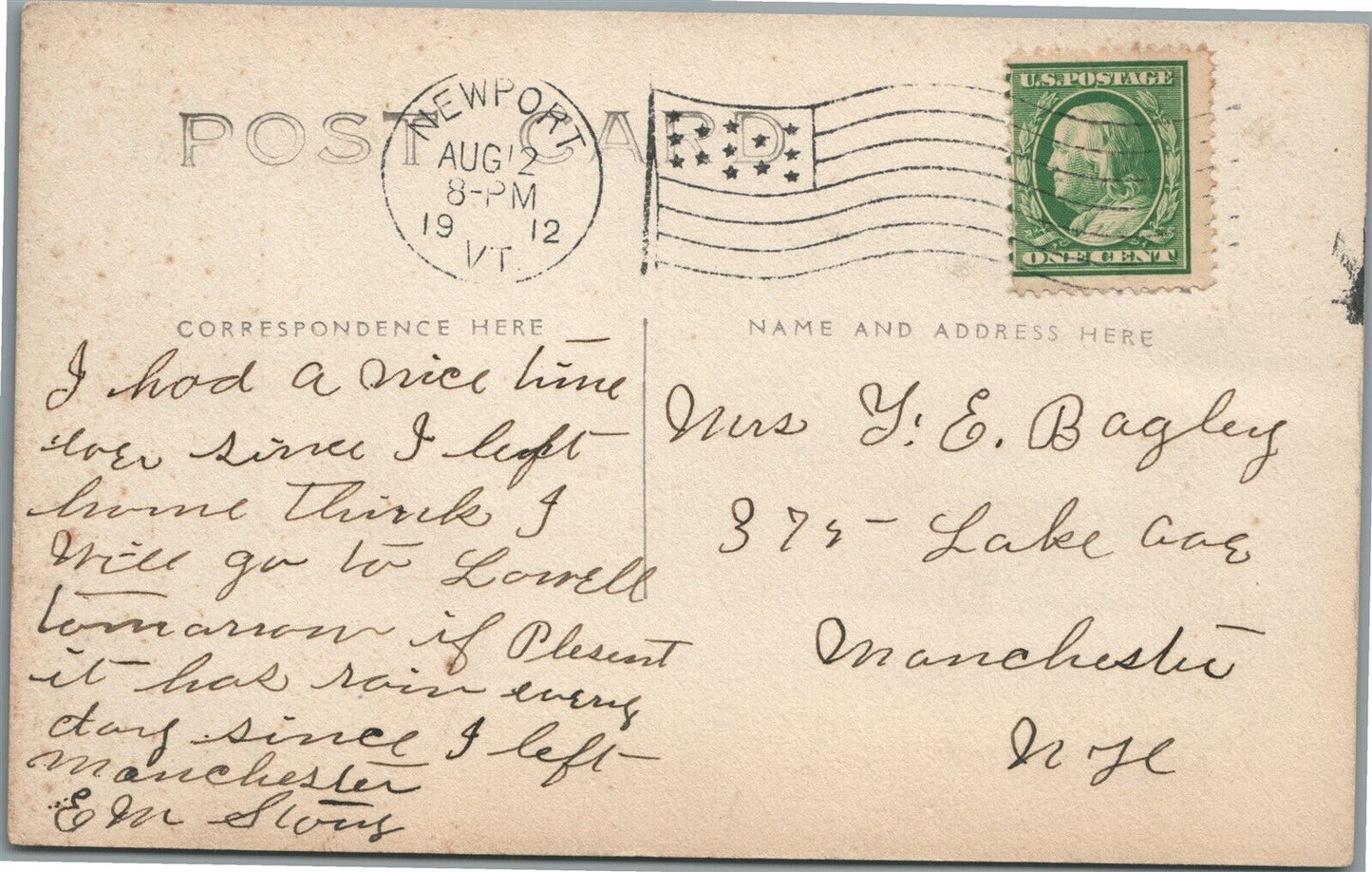 NEWPORT VY MAIN STREET CHURCH ANTIQUE REAL PHOTO POSTCARD RPPC