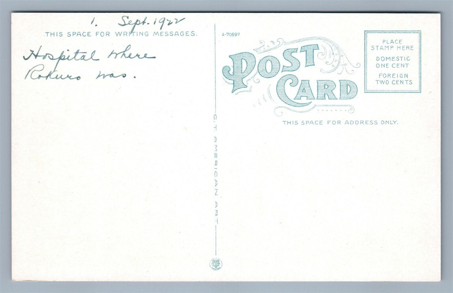ST.ALBANS VT HOSPITAL ANTIQUE POSTCARD