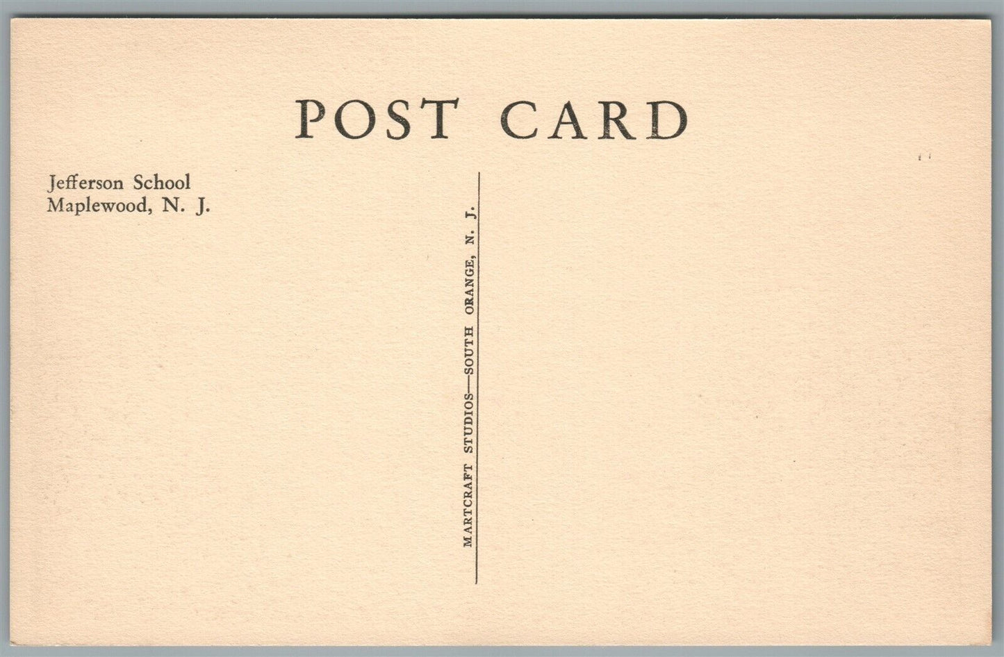 MAPLEWOOD NJ JEFFERSON SCHOOL ANTIQUE POSTCARD