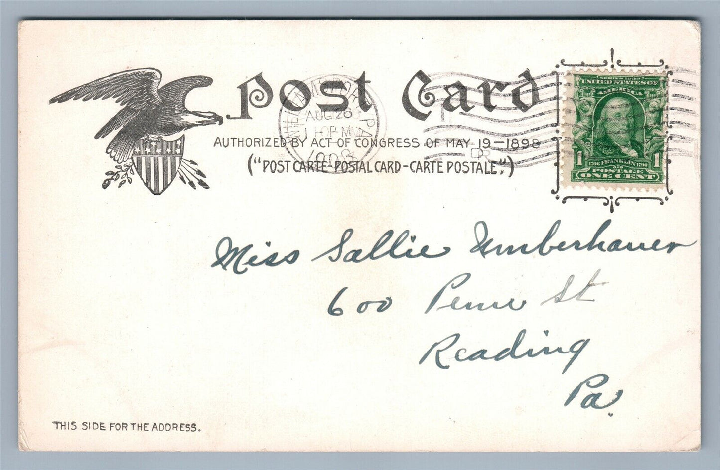 WILLIAMSPORT PA MASONIC TEMPLE ANTIQUE POSTCARD