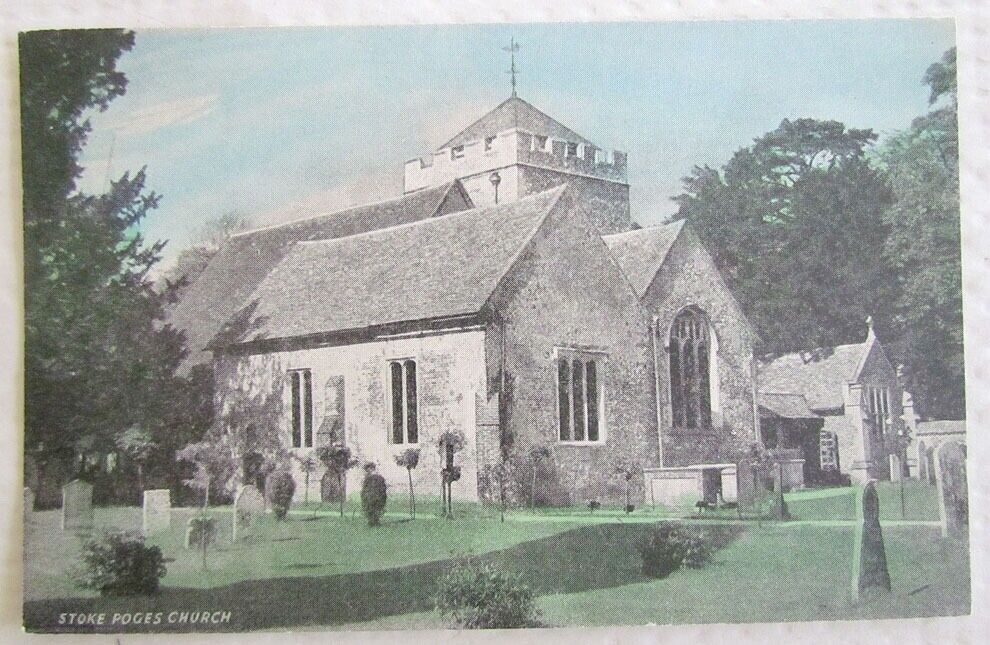 ANTIQUE POSTCARD STOKE POGES CHURCH ST.GILES & ST.ANDREW'S ENGLAND UK