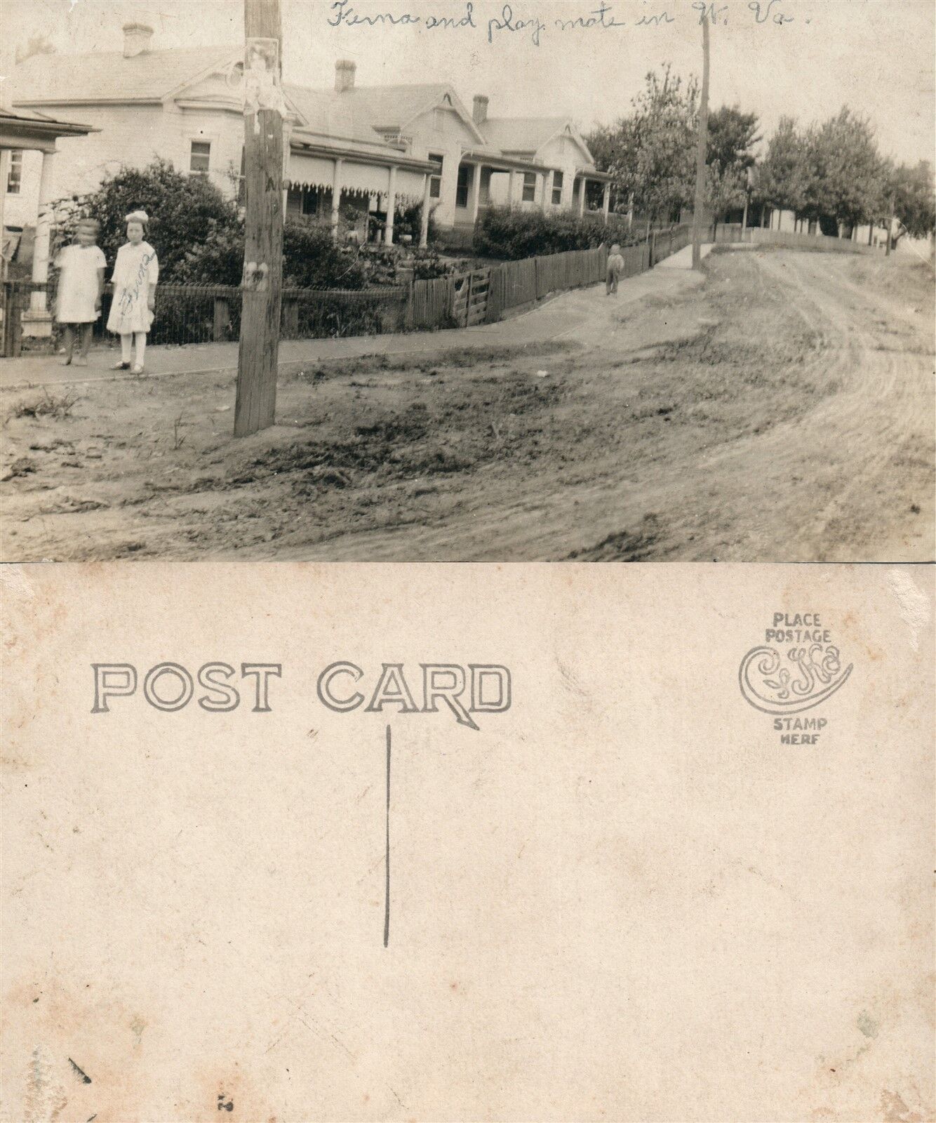 W.VA STREET SCENE ANTIQUE REAL PHOTO POSTCARD RPPC