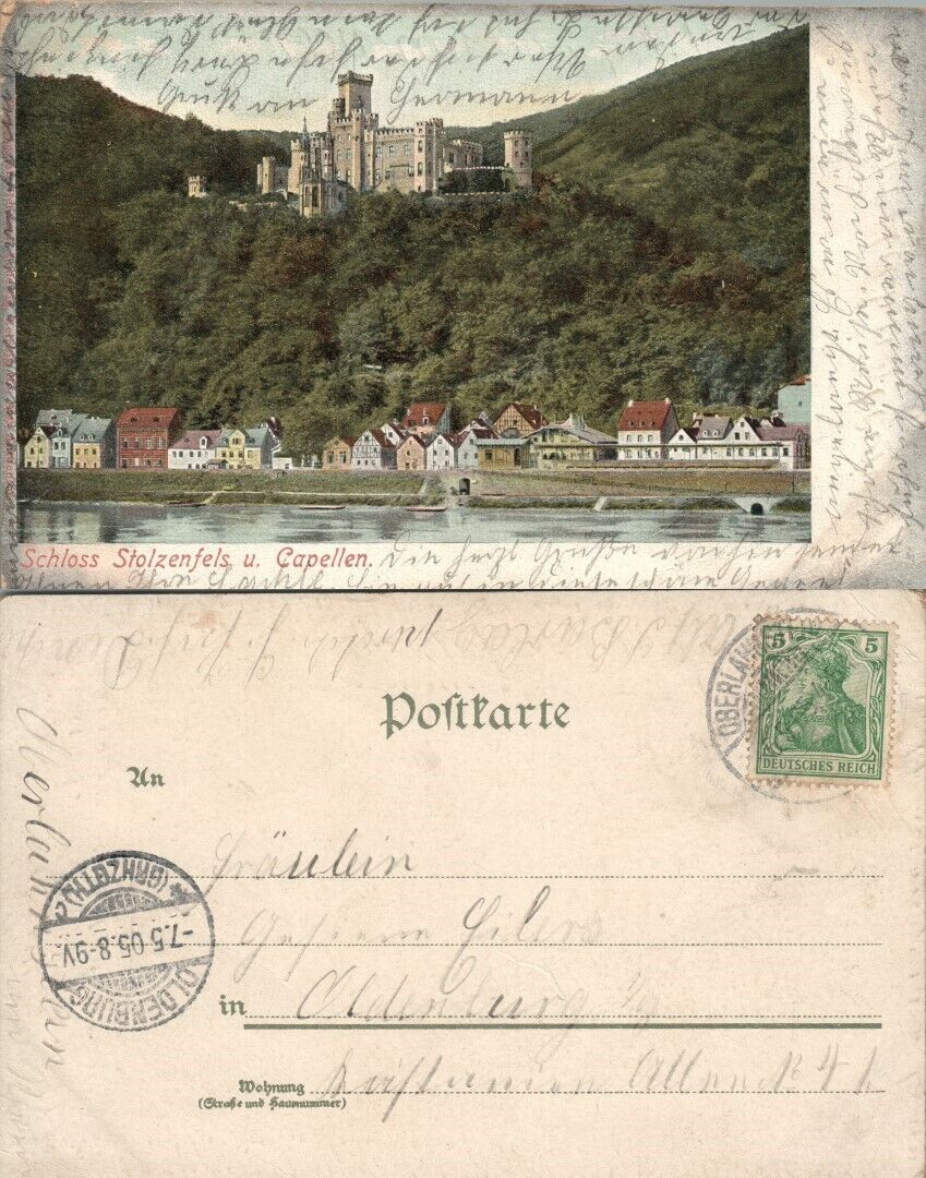 SCHLOSS STOLZENFELS U. CAPPELEN GERMAN ANTIQUE POSTCARD