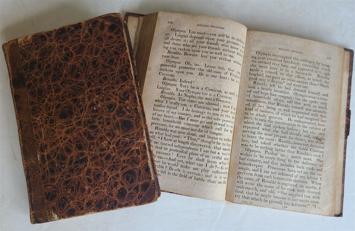 1824 HISTORY of RINALDO RINALDINI CAPTAIN of BANDITTI 2 VOLS antique AMERICANA