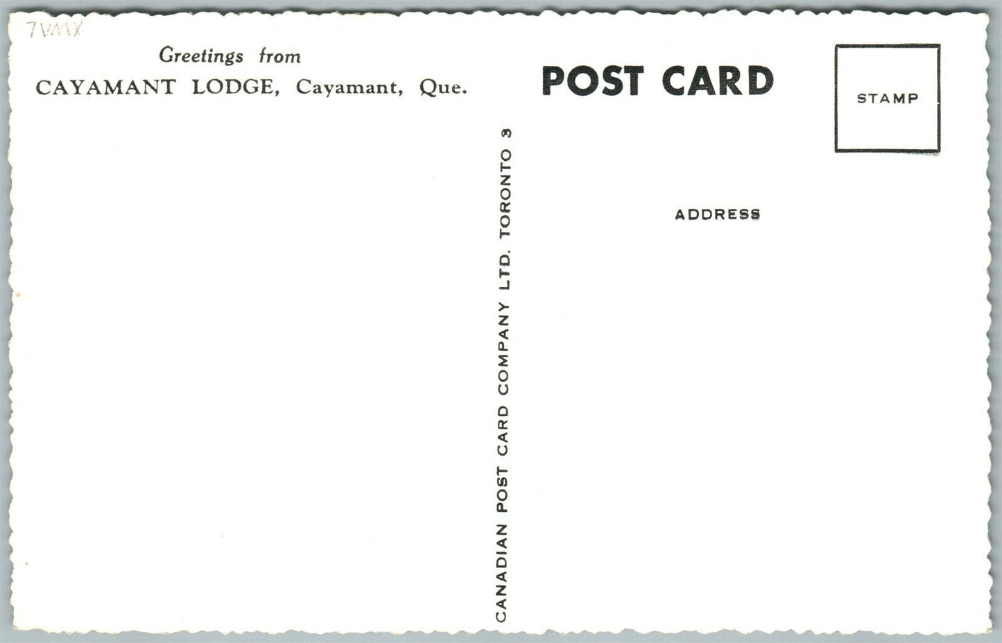 CAYAMANT LODGE CANADA EXAGGERATED FISHING VINTAGE REAL PHOTO POSTCARD RPPC