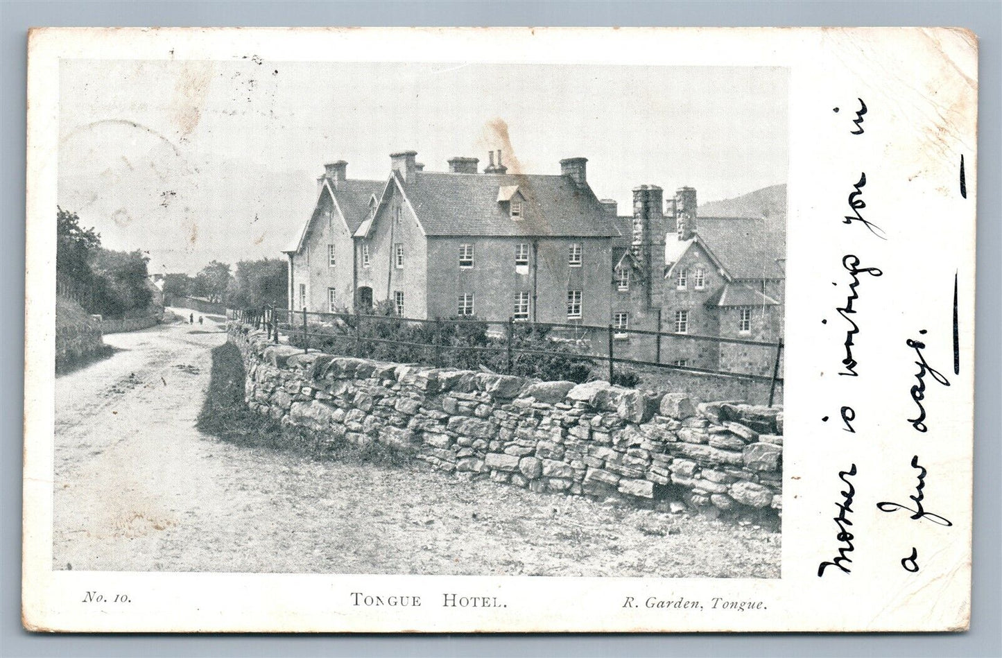 ENGLAND TONGUE HOTEL ANTIQUE POSTCARD